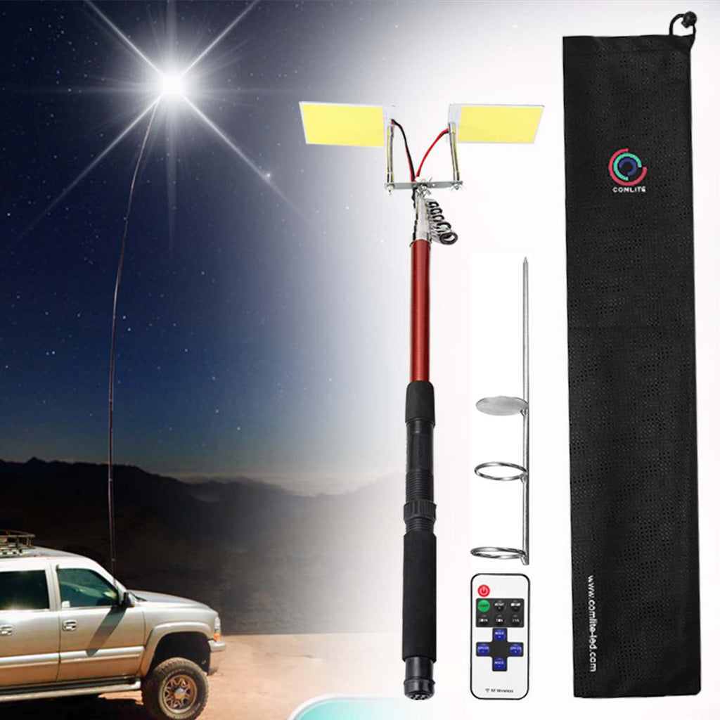 3.75M 12V Telescopic LED Fishing Rod Outdoor Lantern with Remote Control